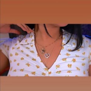 Golden heart shaped necklace